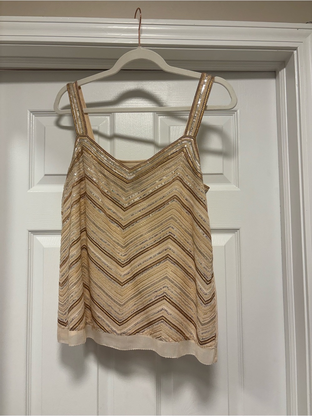 Liz Claiborne Gold Chevron Beaded Camisole